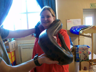 Sarah meeting a snake